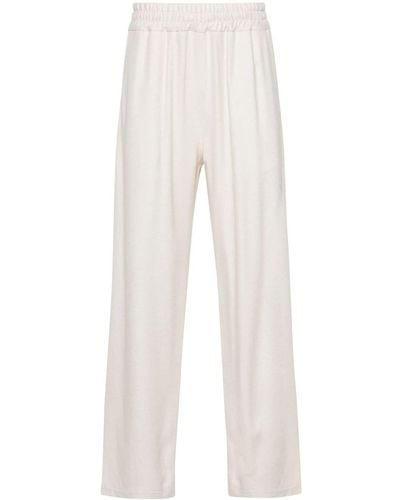 Gcds Pantalones de chándal con logo bordado - Blanco