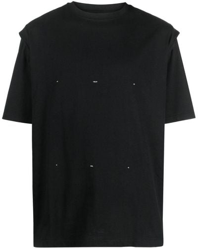 HELIOT EMIL Outline Logo Cotton T-shirt - Black
