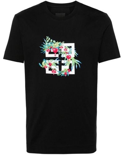 Givenchy 4g-print Cotton T-shirt - Black