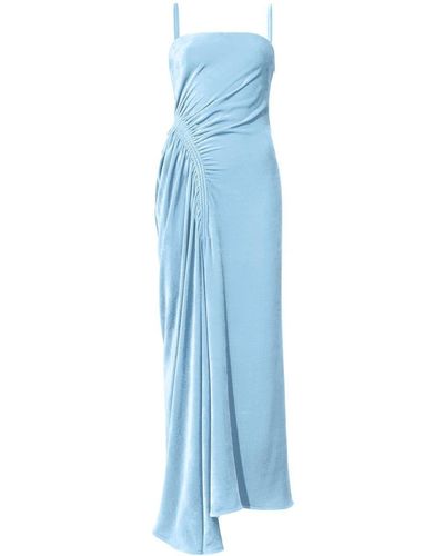 Proenza Schouler Gathered Velvet Gown - Blue