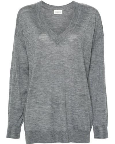 P.A.R.O.S.H. Oversized V Neck Sweater - Grey