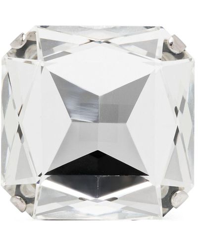 Moschino Glass Crystal Pin - White