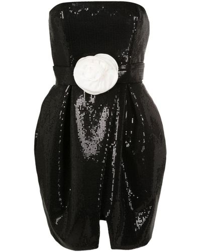 Adriana Degreas スパンコール ドレス - ブラック