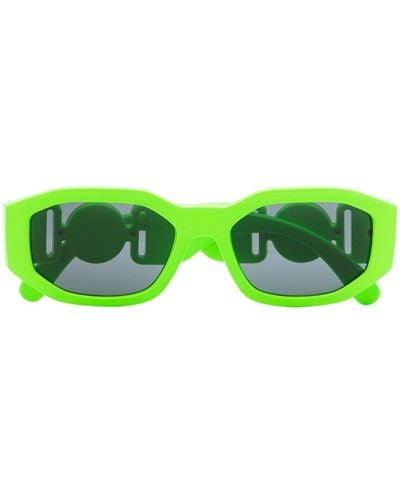 Versace Medusa Biggie Rectangle-frame Sunglasses - Green