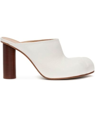 JW Anderson Paw 90mm Leather Mules - White