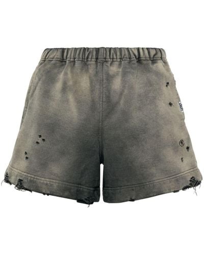 Maison Mihara Yasuhiro Distressed cotton shorts - Grau