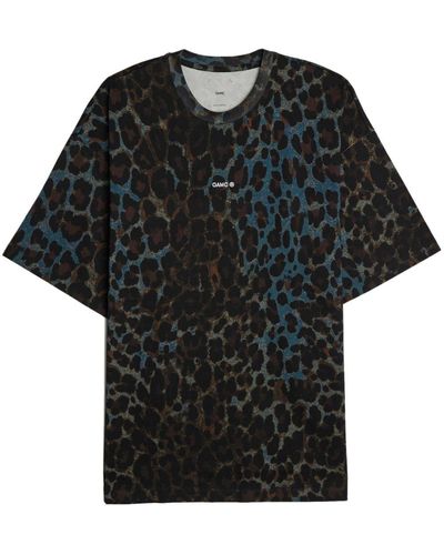OAMC T-shirt Leopard à imprimé léopard - Noir