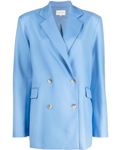 Loulou Studio Double-breasted Wool Blazer - Blue