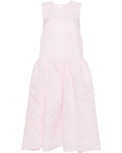 Cecilie Bahnsen Textured Sleeveless Midi Dress - Pink