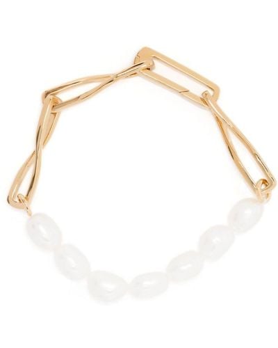 Missoma Baroque-pearl Twisted-link Bracelet - White