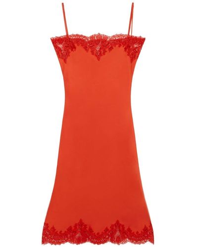 Stella McCartney Lace-trim Midi Dress - Red