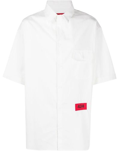 424 Camisa con bolsillo con solapa - Blanco