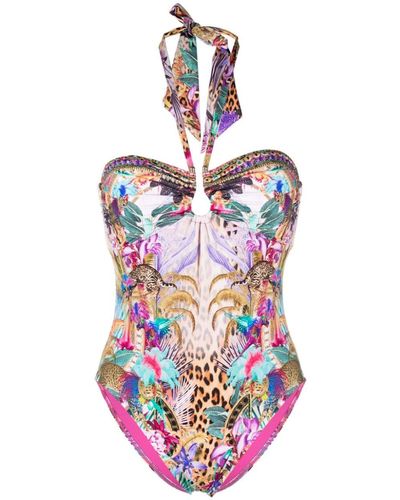 Camilla Graphic-print Swimsuit - White