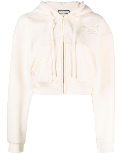 Recreational Habits Hooded Cropped Jacket - White