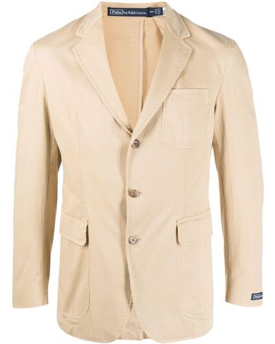 Polo Ralph Lauren Notched-lapel Single-breasted Blazer - Natural