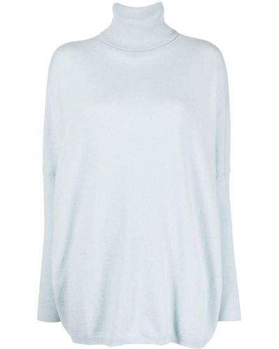 Allude Roll-neck Knitted Sweater - White
