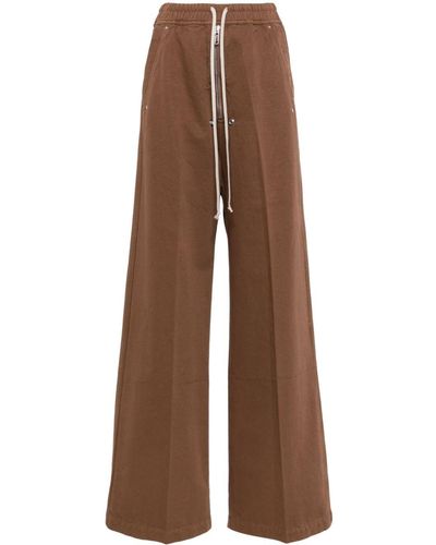 Rick Owens Wide Leg Twill Trousers - Brown