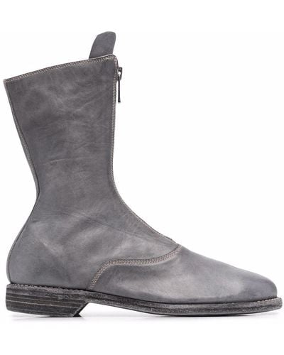 Guidi Front Zip Ankle Boots - Grey
