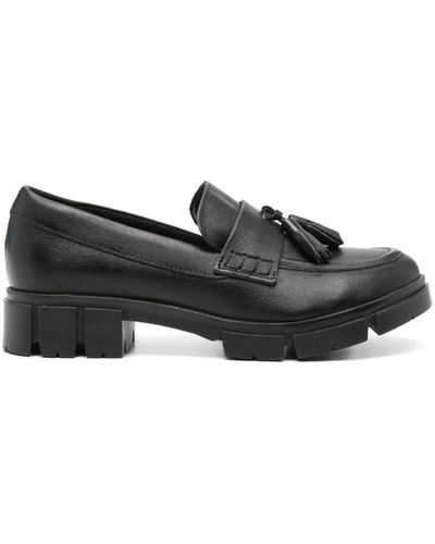Clarks Teala Leather Loafers - Black
