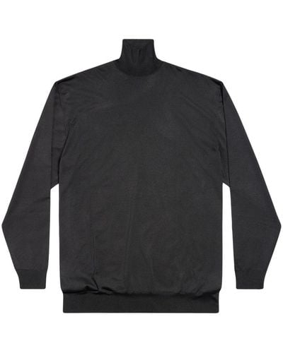 Balenciaga Bb Oversized High-neck Sweater - Black