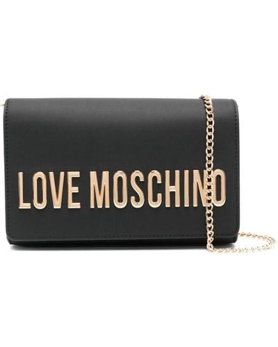 Love Moschino Logo-Lettering Cross Body Bag - Black