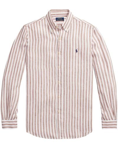 Polo Ralph Lauren Gestreiftes Hemd aus Leinen - Weiß
