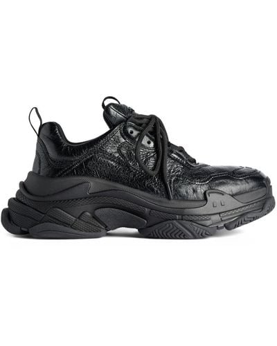 Balenciaga Triple S Lambskin Sneakers - Black