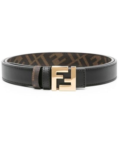 Fendi Omkeerbare Riem Met Ff-logo - Zwart