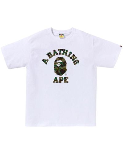 A Bathing Ape Katoenen T-shirt Met Logoprint - Wit