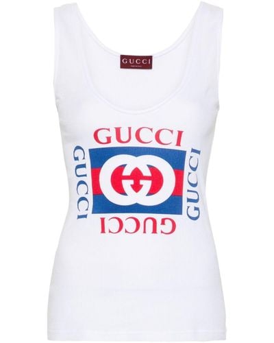 Gucci Interlocking G-print Cotton Top - White