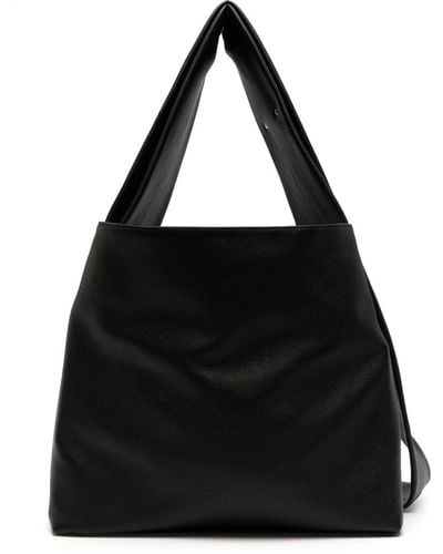 Tsatsas Shift Leather Tote Bag - Black