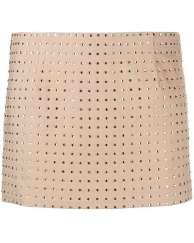 De La Vali Isidora Rhinestone-embellished Miniskirt - Natural