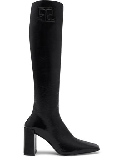Courreges Heritage Naplack 70mm Leather Boots - Black