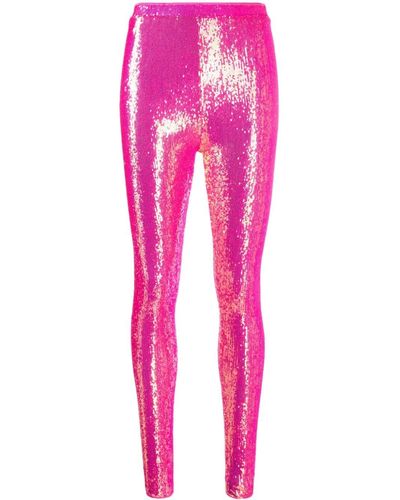 Alexandre Vauthier Sequin-embellished Iridescent leggings - Pink