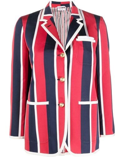 Thom Browne Wide Stripe Sport Coat - Red