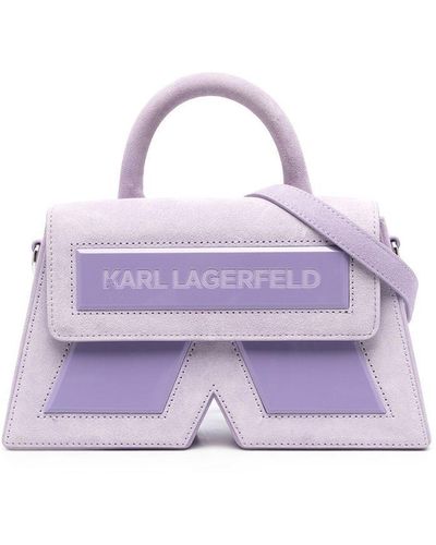 Karl Lagerfeld Archive Fan Leather Crossbody Bag - Neutrals