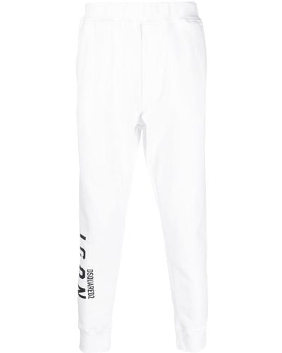 DSquared² Pantalones de chándal con logo estampado - Blanco