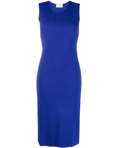 P.A.R.O.S.H. Sleeveless Knit Midi Dress - Blue