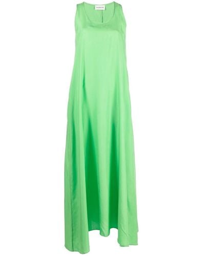 P.A.R.O.S.H. Sleeveless Silk Maxi Dress - Green