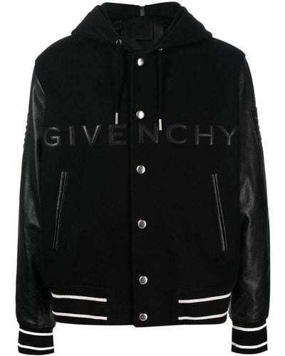 Givenchy Veste teddy à logo en relief - Noir