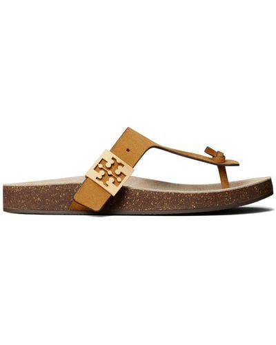 Tory Burch Mellow Thong Leather Sandals - Brown