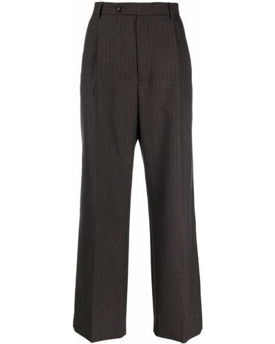 Gucci Pinstripe Wool Pants - Black