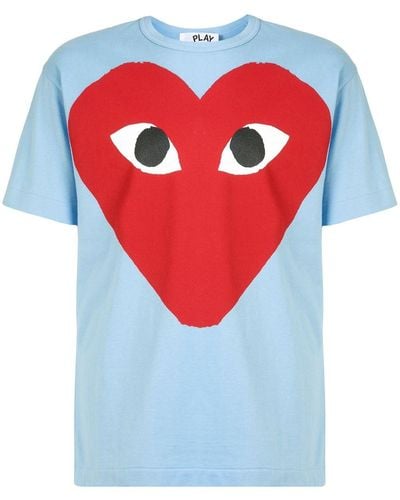 COMME DES GARÇONS PLAY Heart Print Crewneck T-shirt - Blue