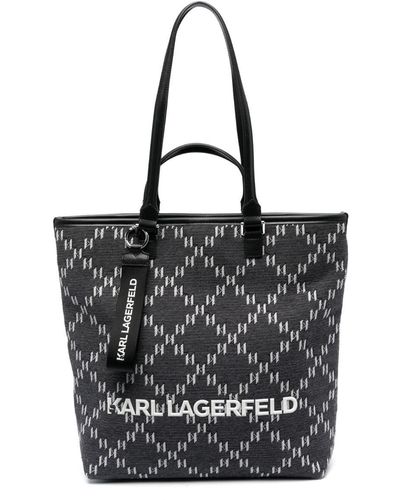 Karl Lagerfeld K/ Jacquard-monogram Tote Bag - Black