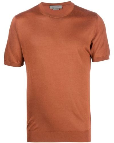 Corneliani T-Shirt aus Seide - Orange