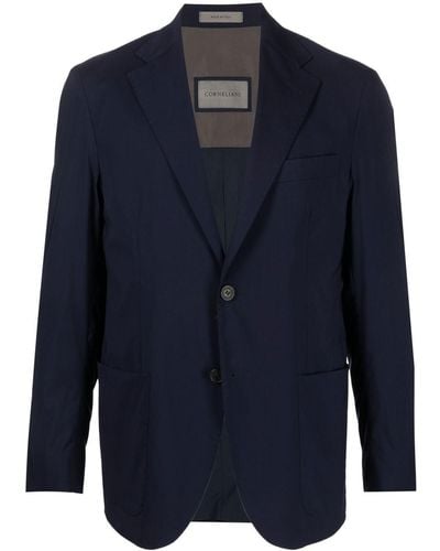 Corneliani Single-breasted Blazer Jacket - Blue