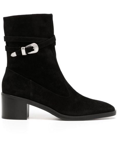Le Monde Beryl Pointed-toe Suede Ankle Boots - Black