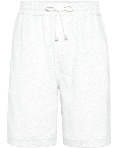 Brunello Cucinelli Drawstring-waist Jersey Track Shorts - White