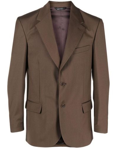 Paura Single-breasted Suit Jacket - Brown