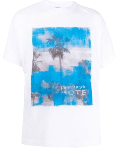 Palm Angels グラフィック Tシャツ - ブルー